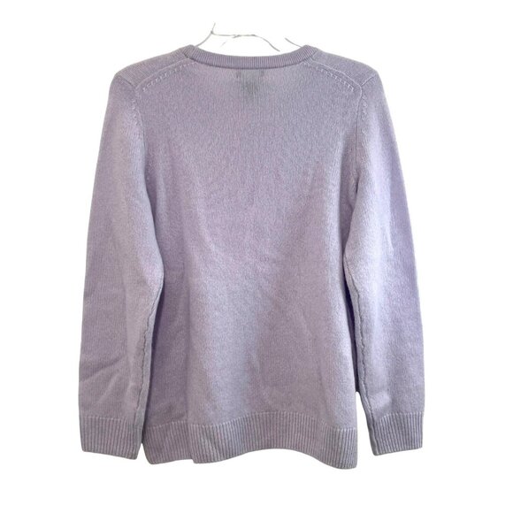 By Bloomingdales Lavender Serenity Blue Cashmere Crewneck Sweater L - Picture 3 of 5